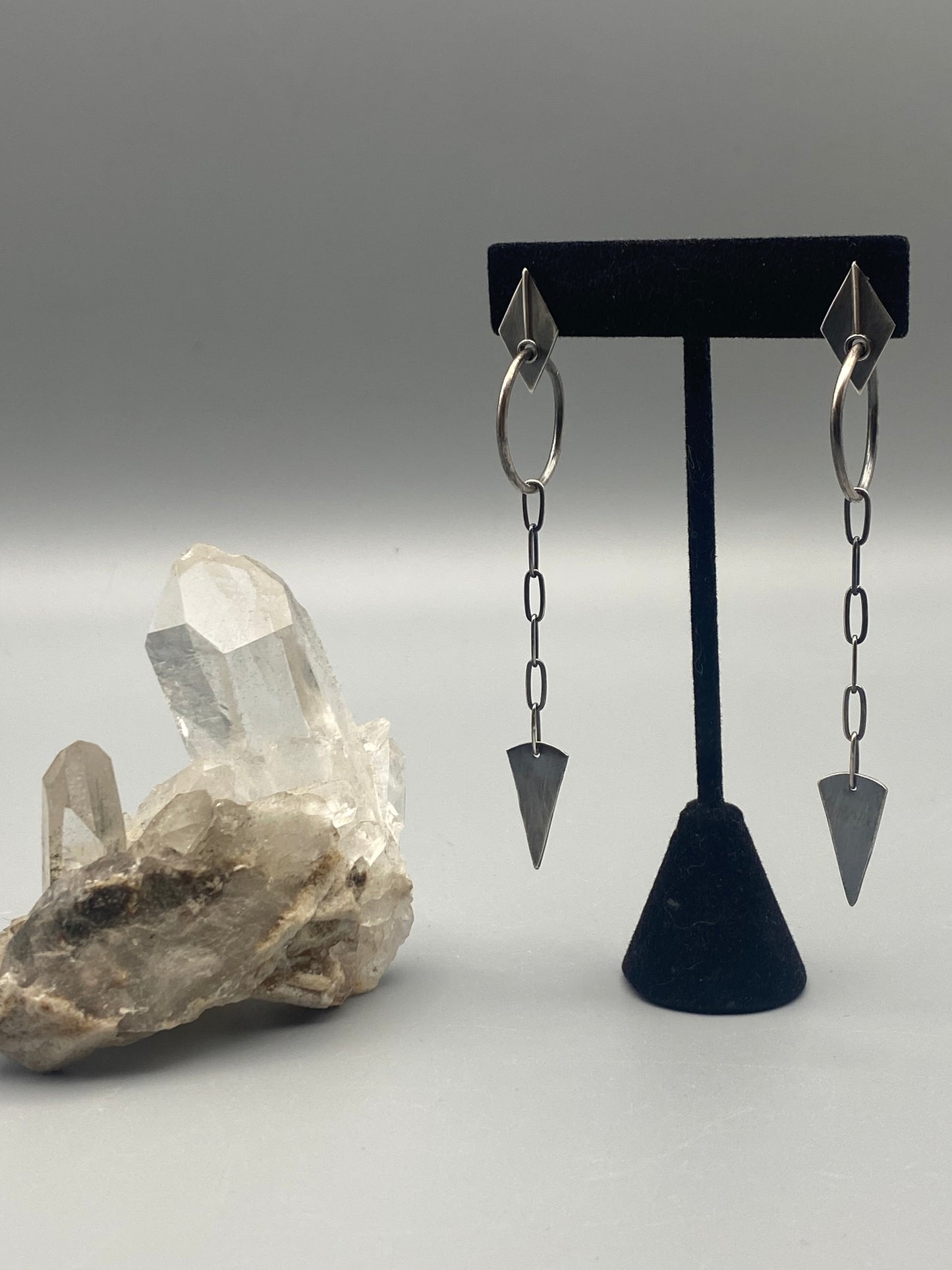 diamond chain hoop-studs