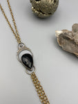 lariat fringe necklace - black onyx