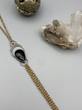 lariat fringe necklace - black onyx