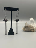 garnet + 14k hoop dusters